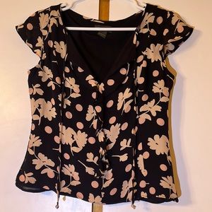 Banana Republic Women’s Silk Floral Blouse, 100% Silk Shell, Size S, Super Cute!